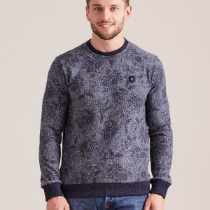 Wholesale Blue Patterned Sweatshirt for Men