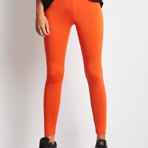 Wholesale Dark Orange Long Thin Running Leggings