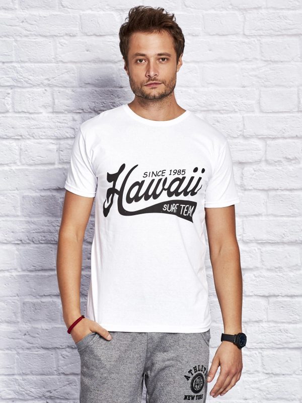 Wholesale Men's T-shirt with text motif white