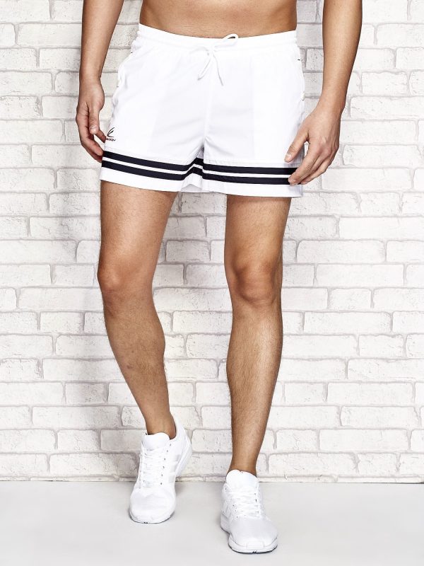 Wholesale White men's swim shorts in sailor style