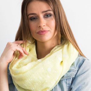 Wholesale Pale yellow scarf in dots