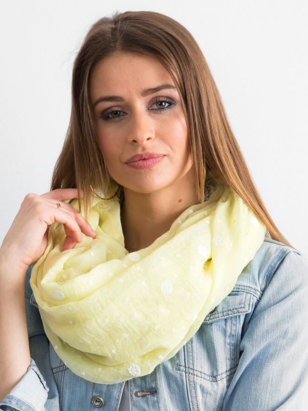 Wholesale Pale yellow scarf in dots