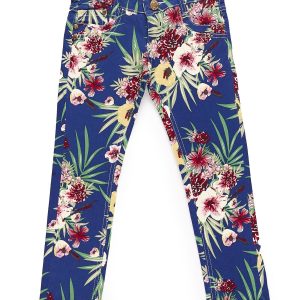 Wholesale Pants for girls with exotic print navy blue