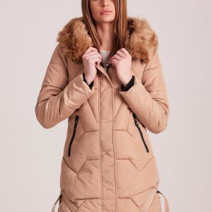 Wholesale Beige quilted jacket for winter