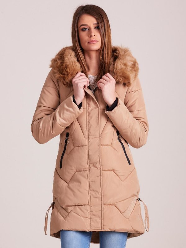 Wholesale Beige quilted jacket for winter