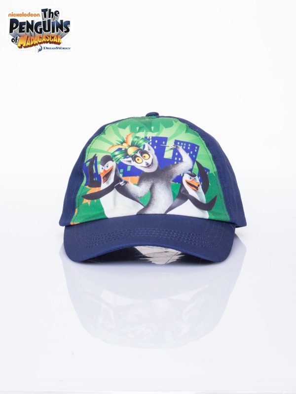 Wholesale Navy Blue Boy Baseball Cap PENGUINS FROM MADAGASCAR