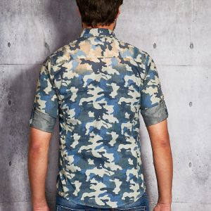 Wholesale Men's blue camo shirt