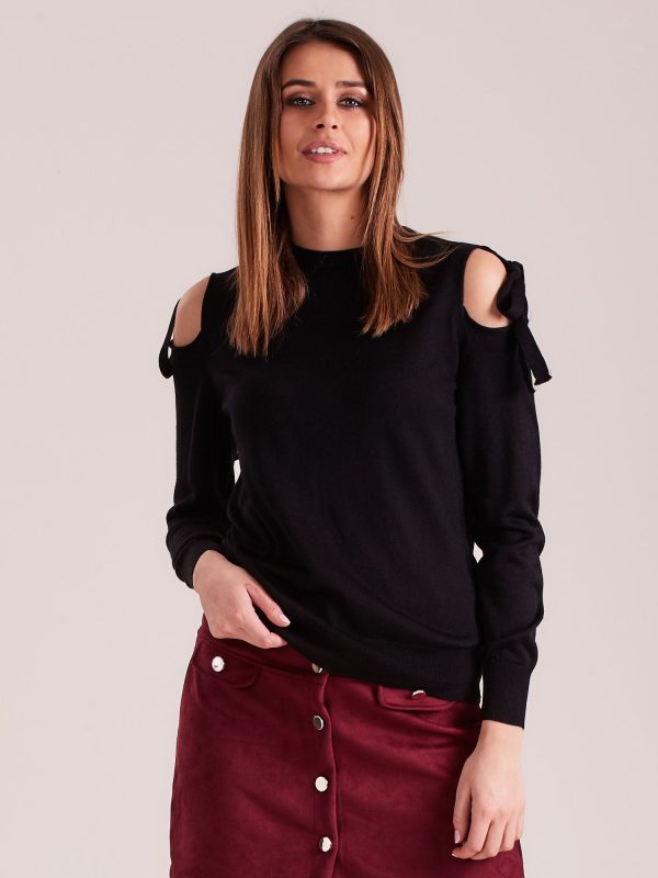 Wholesale Black cold arms sweater