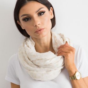 Wholesale Ecru scarf in fine pattern