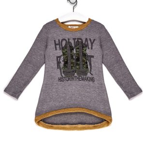 Wholesale Sweater for girl with camo print grey