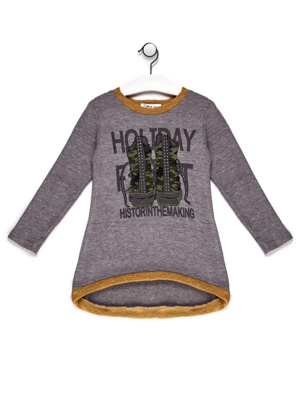 Wholesale Sweater for girl with camo print grey