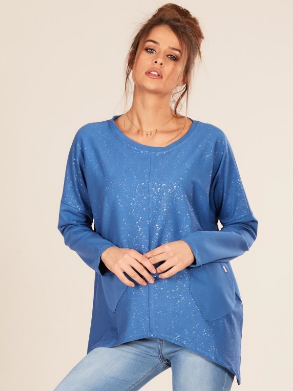 Wholesale Blue oversized blouse