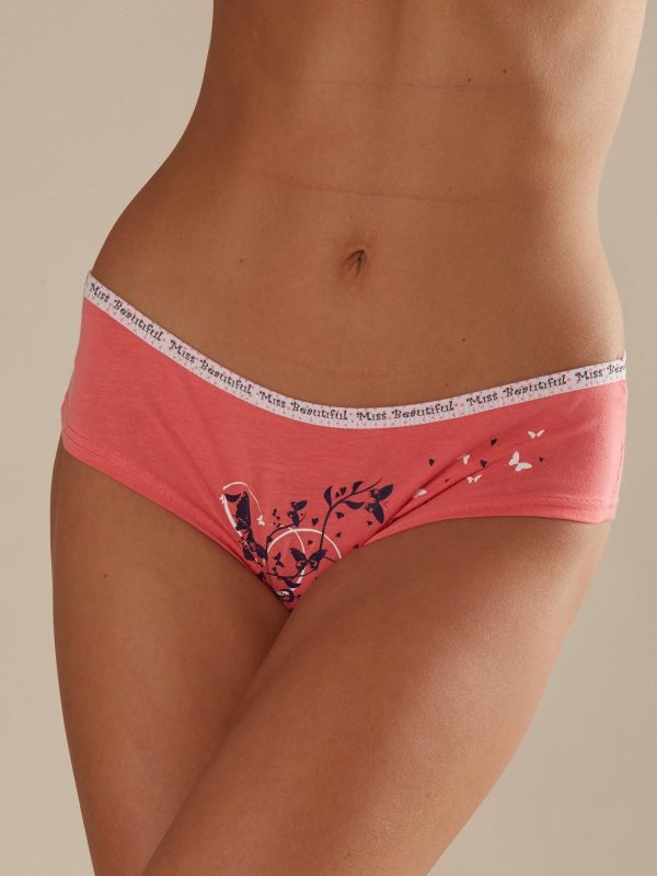 Wholesale Coral panty shorts with print