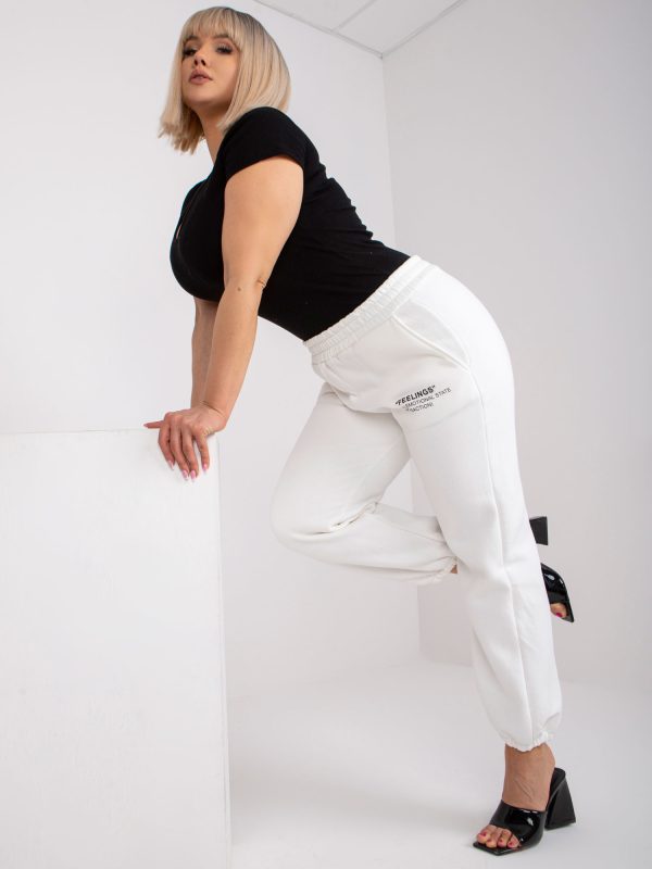 Wholesale Banni White Plus Size Cotton Sweatpants