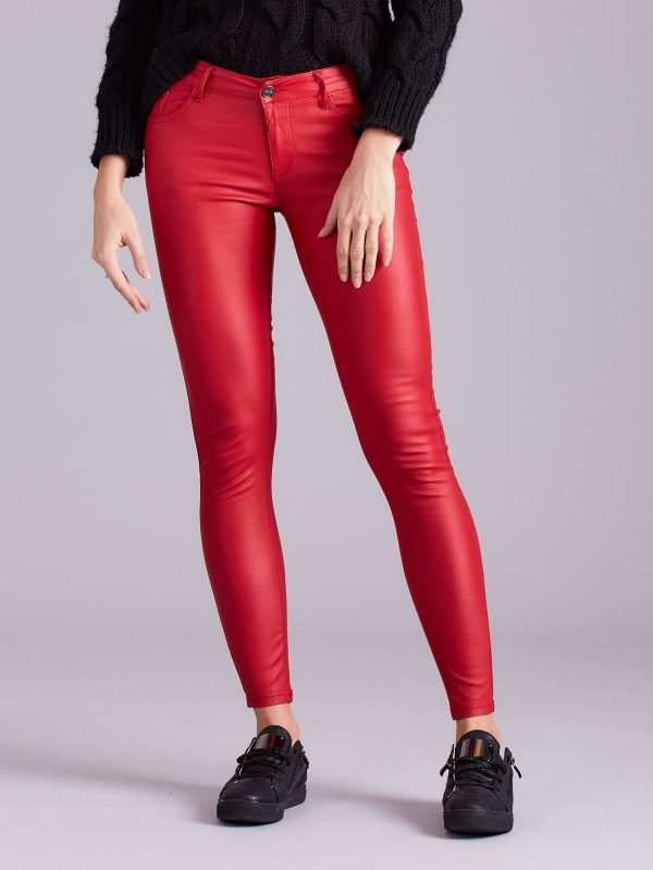 Wholesale Red waxed pants