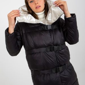 Wholesale Black and beige down jacket 2in1 winter with length adjustment