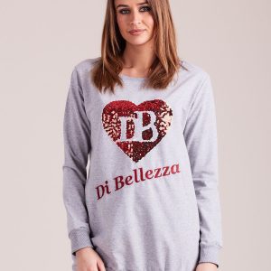 Wholesale Gray sweatshirt with applique