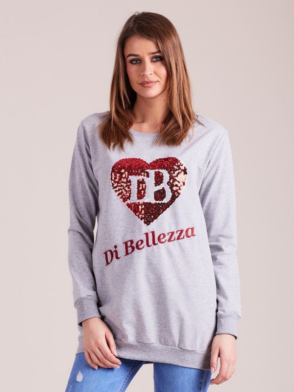 Wholesale Gray sweatshirt with applique