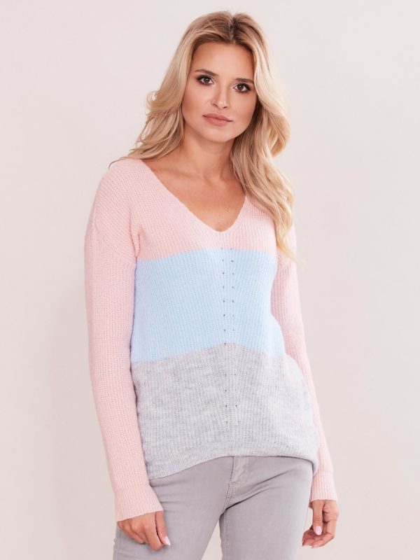 Wholesale Sweater with colorful stripes