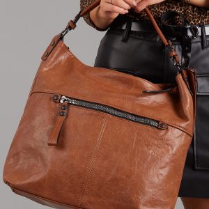 Wholesale Soft brown bag with detachable strap