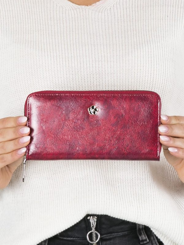 Wholesale Red Horizontal Leather Wallet