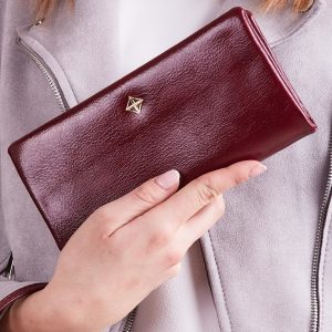 Wholesale Dark Red Longitudinal Wallet with Handle