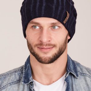 Wholesale Navy blue men's winter braid hat