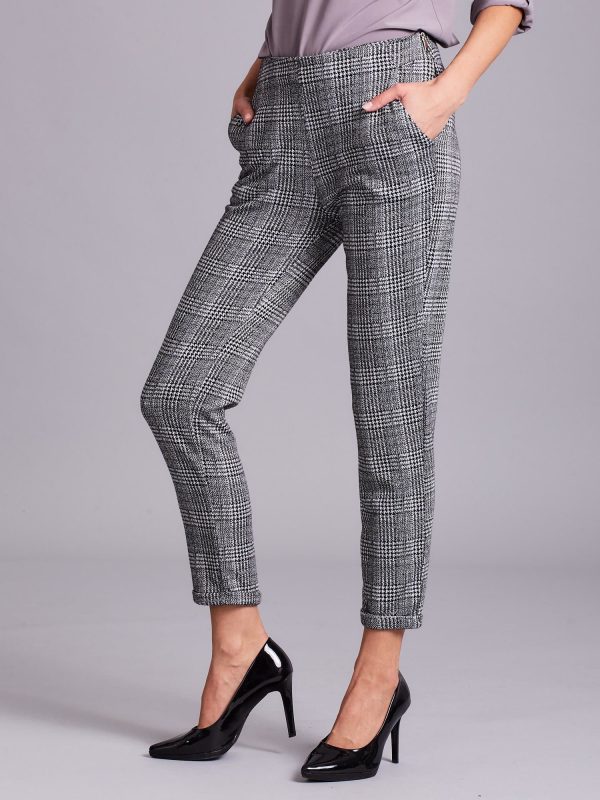 Wholesale Grey Patterned Women's Trousers