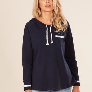 Wholesale Navy Blue Women's Hoodie