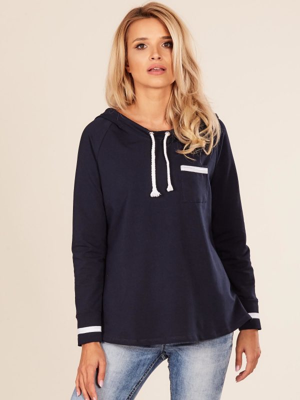 Wholesale Navy Blue Women's Hoodie