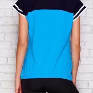 Wholesale Turquoise T-shirt with text print