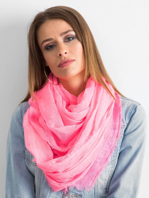 Wholesale Fluo pink plaid with metallic thread