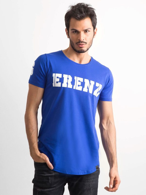 Wholesale Blue T-shirt for men with inscription