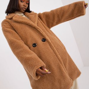 Wholesale Camel double breasted fur coat