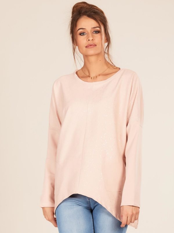 Wholesale Light pink oversize blouse with pockets