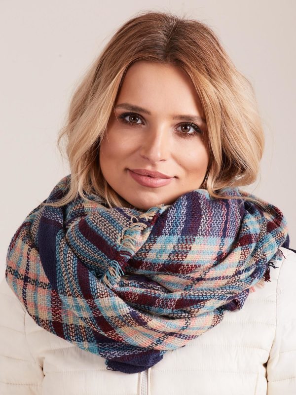 Wholesale Navy blue plaid scarf