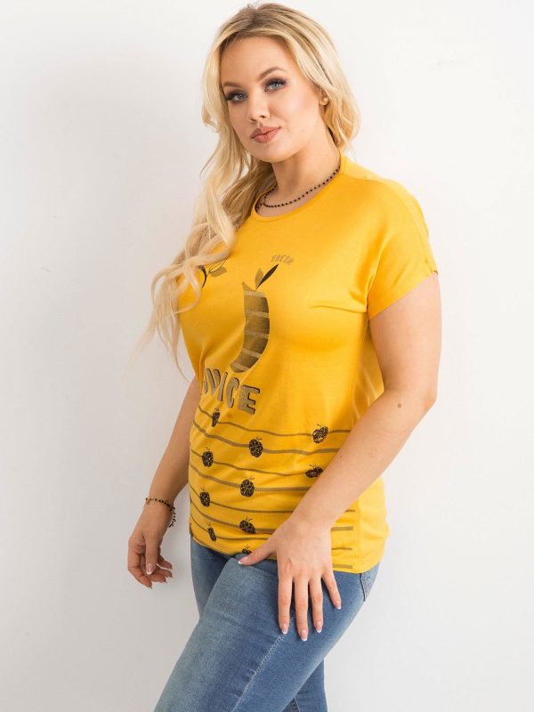 Wholesale T-shirt with viscose yellow