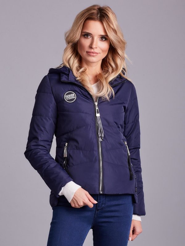 Wholesale Navy blue hooded jacket