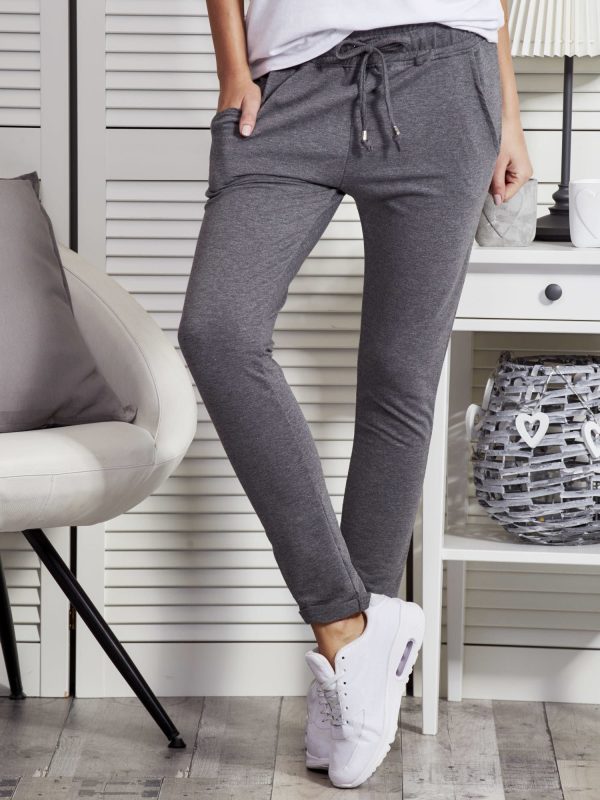 Wholesale Dark Grey Women's Sweatpants with Pockets