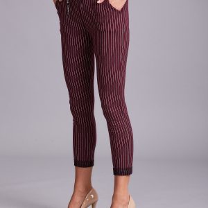 Wholesale Burgundy women's striped pants