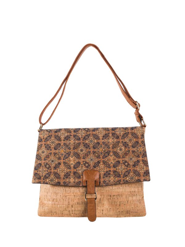 Wholesale Light Brown Roomy Patterned Shoulder Bag