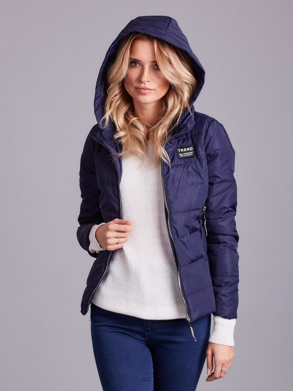 Wholesale Navy blue quilted jacket for women