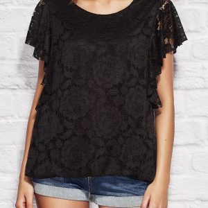 Wholesale Women's Black Lace Blouse