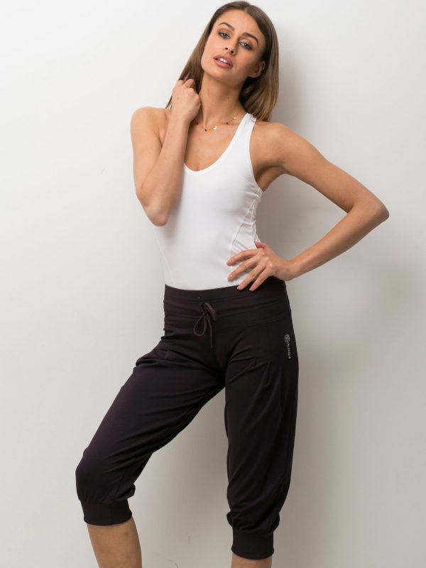 Wholesale Dark purple capri pants with binding