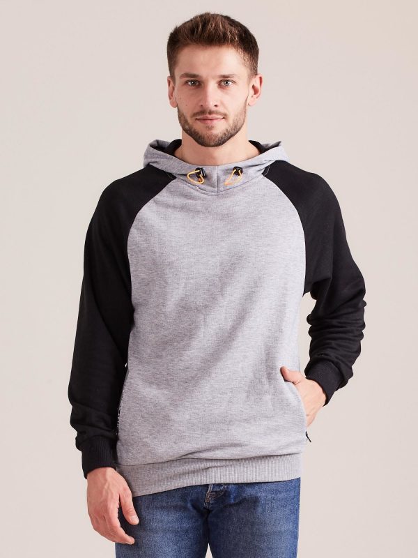 Wholesale Grey sweatshirt for men with hoodie