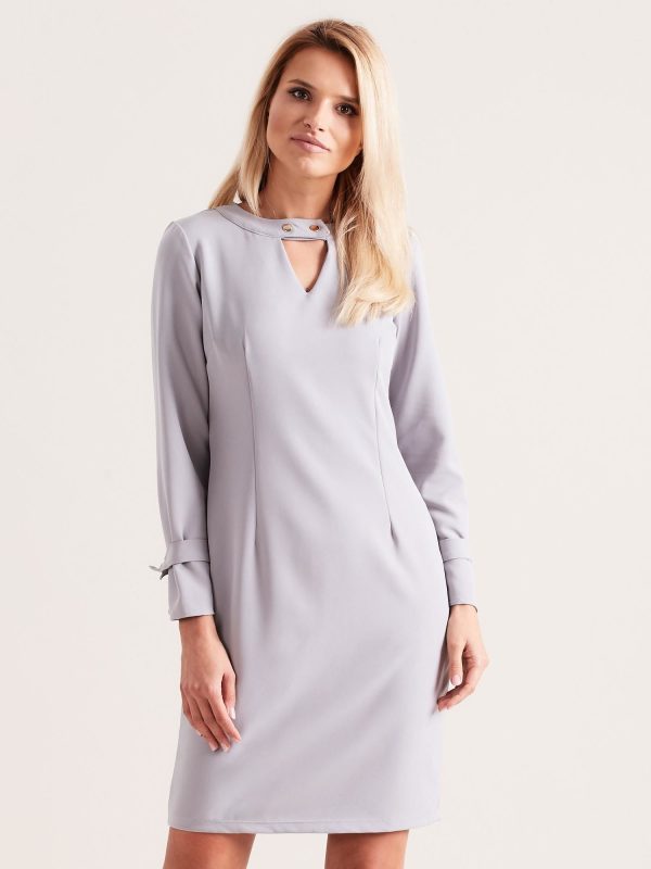 Wholesale Grey dress with cutout