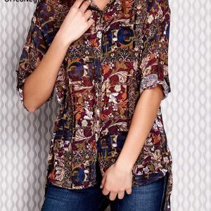 Wholesale Blue mist blouse with patterns