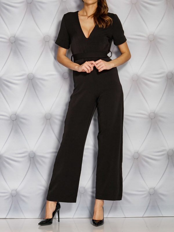 Wholesale Black jumpsuit with binding