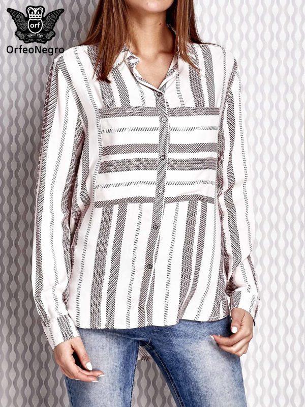 Wholesale Cream shirt in graphic pattern