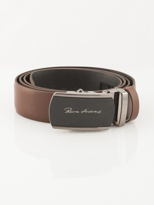 Wholesale Men's Brown Belt with Decorative Buckle